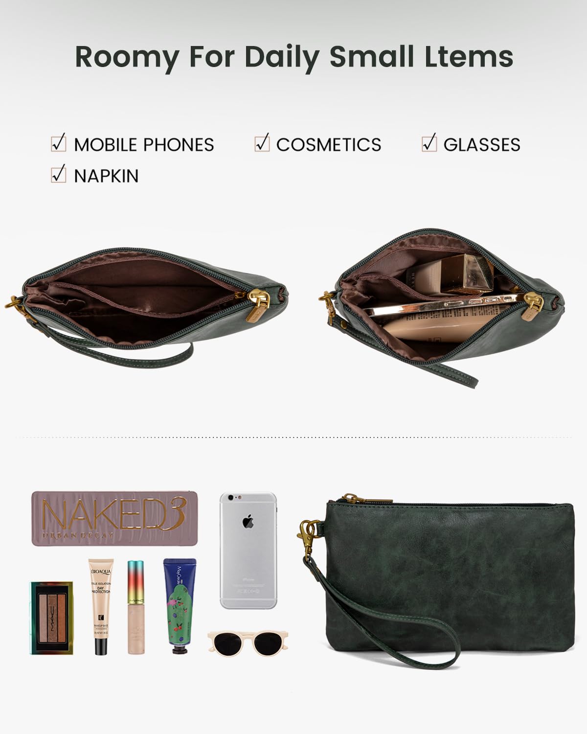 LOVEVOOK Laptop Tote Bag for Women, Vintage Leather Work Bags 15.6 inch Laptop Bag, Waterproof Computer Bag Business Office Briefcase, Green