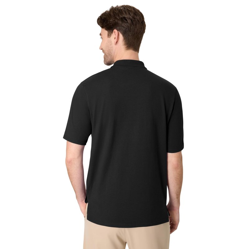 Hanes mens Short Sleeve X-temp Performance Polo fashion t shirts, Black, Large US