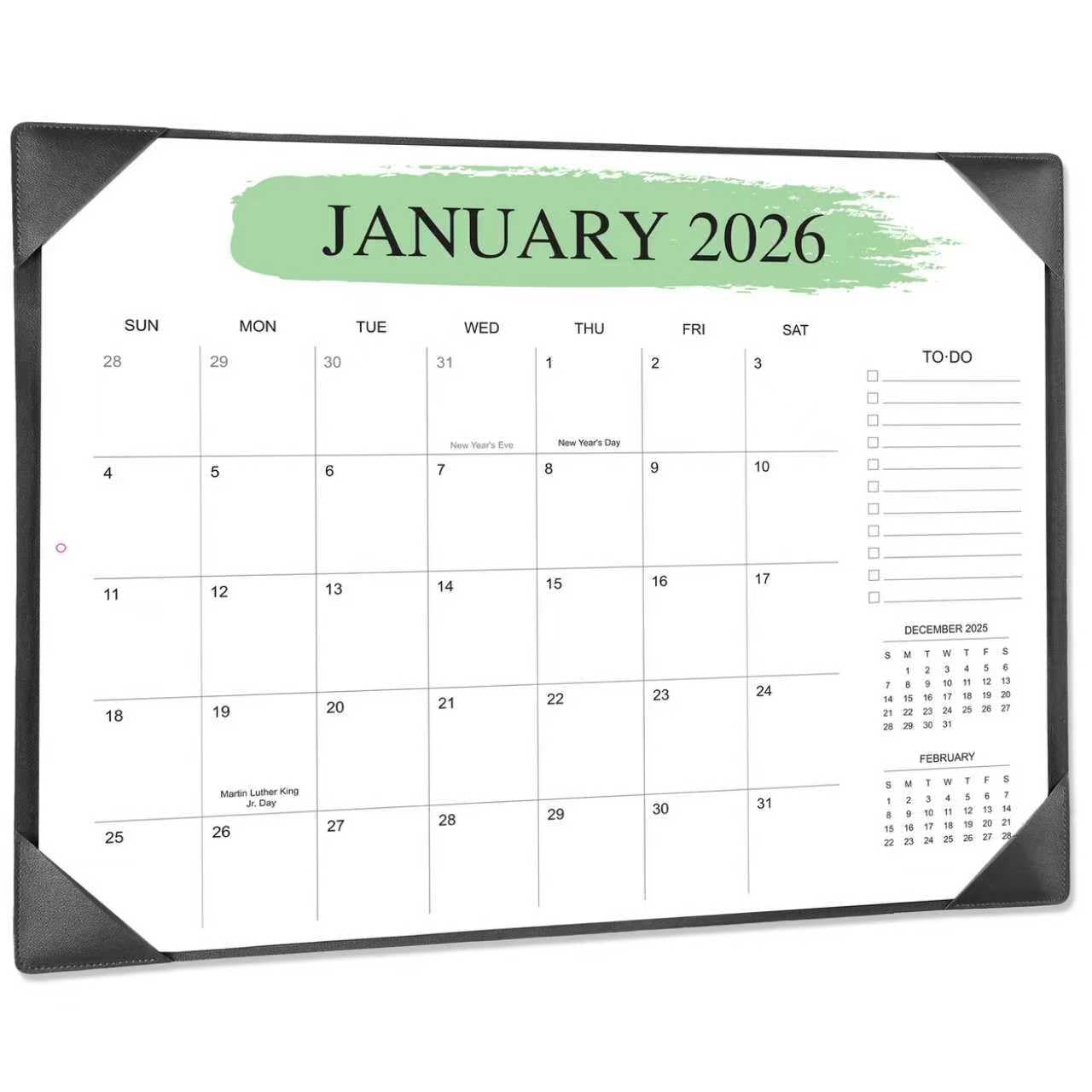 Desk Calendar 2026-2027 with Desktop Mat – 22" x 17" Large Desk Calendars with Desktop Pad, 18-Month Teacher Desk Calendar from Jan 2026–Jun 2027, for Office, School & Home Use (Black)