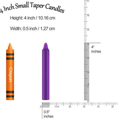 Tobeape Spell Chime Candles 24 pcs Purple Candles, 4" Tall Unscented Mini Taper Candle Christmas Advent Candle for Witchcraft, Wiccan Altar, Magic Tools, Rituals, Prayer, Meditation, Party Decoration