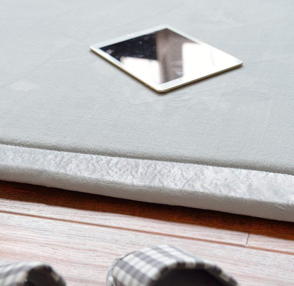 Loartee Thick Coral Velvet Rug - Area Rugs(6'7"x7'10", Gray) for Play Mat Yoga Mat Exercise Pads Carpet