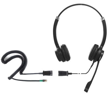 IPD IPH-255 Phone Headset with Noise Cancelling Microphone for Office and Call Center - Compatible with Yealink SIP,Snom, Greandsteam & LG landline Phones