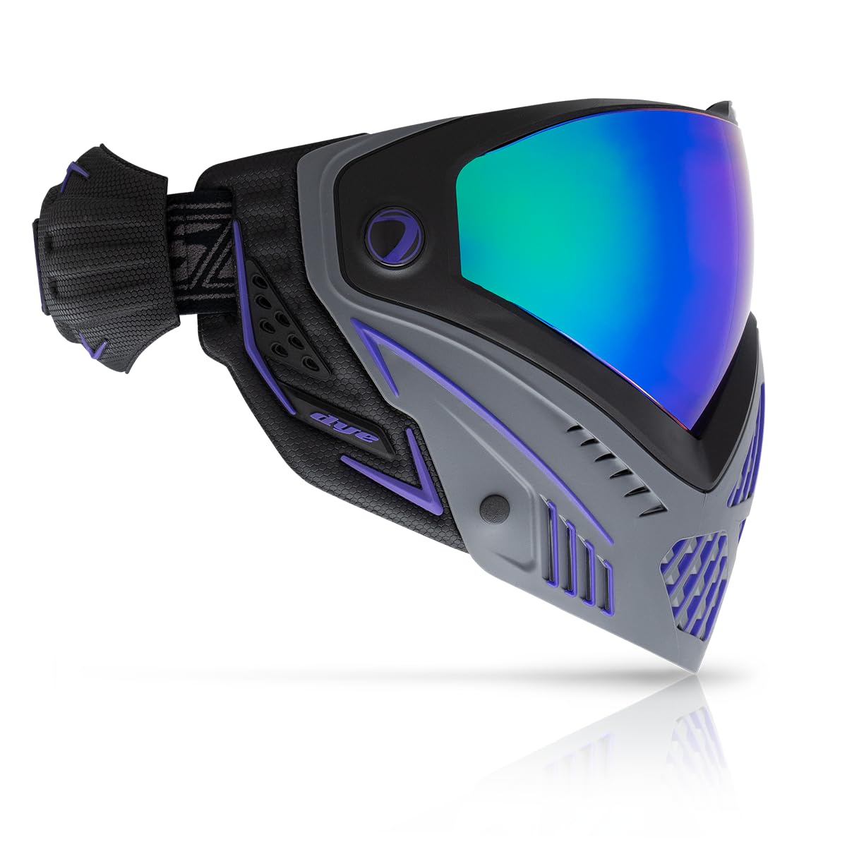Maddog Dye i5 Thermal Dual-Pane Anti-Fog Lens Paintball Airsoft Mask Goggle System Combo with Microfiber Storage Bag | High Performance Safety Certified Protection - Barney - Purple/Grey/Black