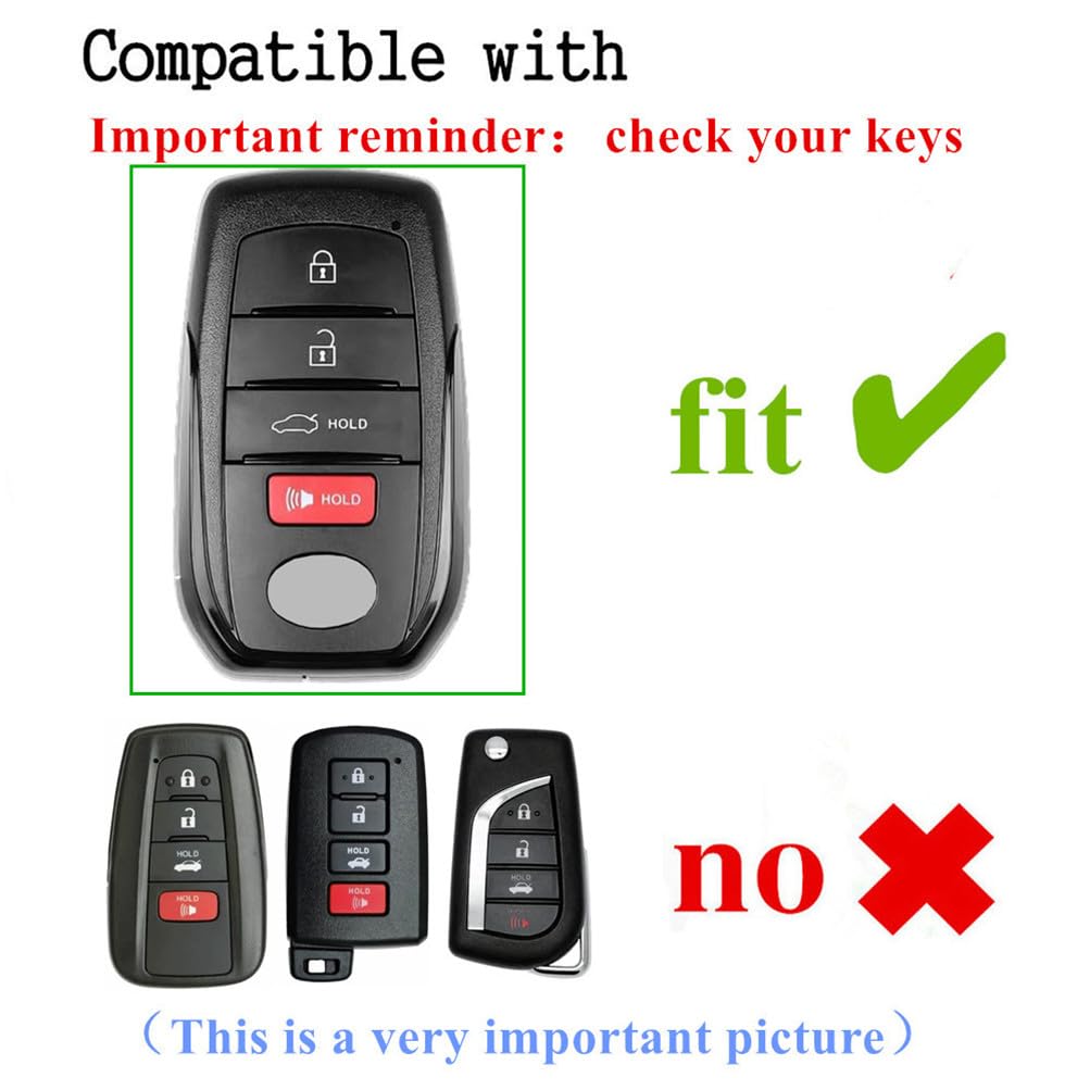 Avgardcat Leather Compatible with Toyota Key fob Cover for 2025 Grand Highlander Tacoma Tundra Land Cruiser Sequoia Accessories 4 Buttons Keychain