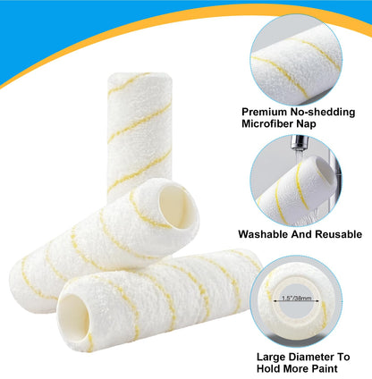 Foam Paint Roller, 10 Pack, 6 Inch High Density Foam Roller, Mini Paint Roller Covers for Smooth Paint Application, No Lint Shedding on Walls, Cabinets, Doors