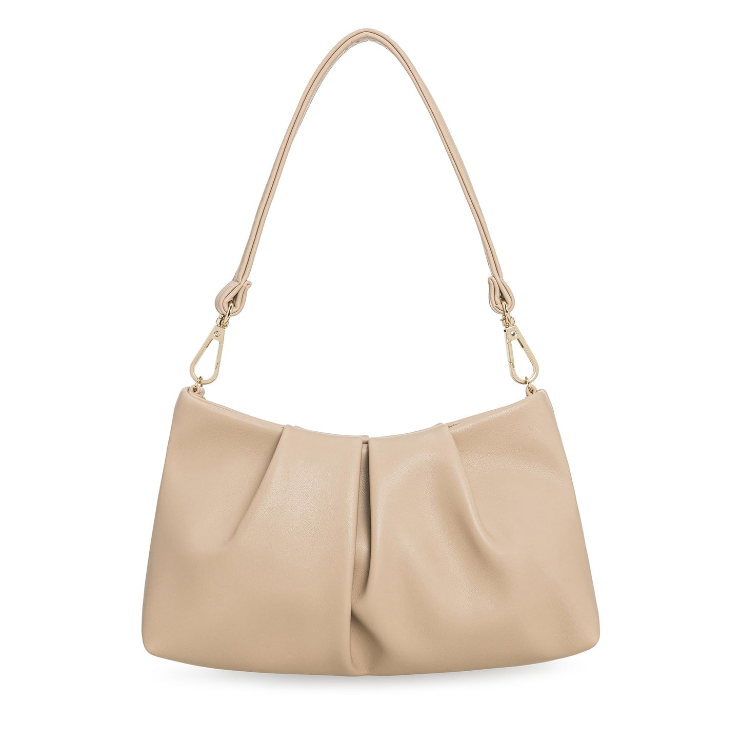 CHARMING TAILOR Women Clutch Bag Dressy Formal Handbag Pleated PU Clutch Purse for Cocktail Prom Wedding Party (Taupe)