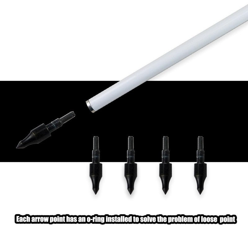 BOWSOUL Crossbow Bolts 20inch Fluorescence Color Carbon Crossbow Hunting Arrows with 4" Vanes and Replaced Arrowhead(12 Pack) (Fluorescein White)