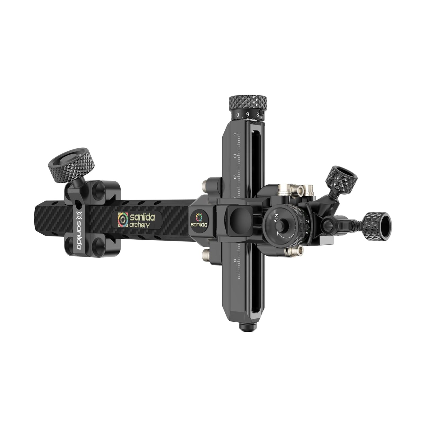Sanlida Archery Hero10 II Advanced Target Compound Sight Without Scope, 9" Carbon Bar Crafted from Precision CNC-machined 6061 Aluminum for Target Archery