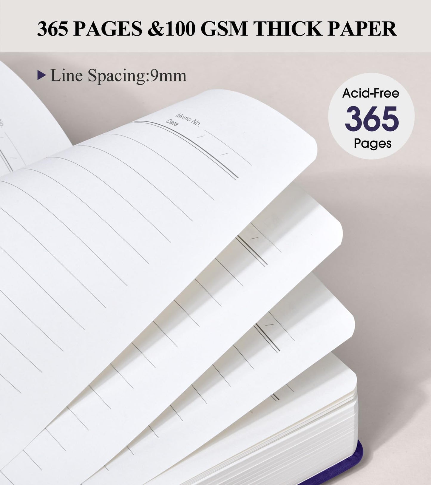 PAIBAS B5 Leather Journal Notebook, 365 Pages Thick Hardcover Lined Journal for Men Women, Large 7.6" x 10" College Ruled Notebooks for Work, School, Travel, Business, Note Taking, Writing Diary