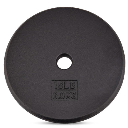 Yes4All Standard 1" Cast Iron Weight Plate - Ideal for Strength Training - Multiple Weight: 5LB to 25LB (Single & Set of 4)