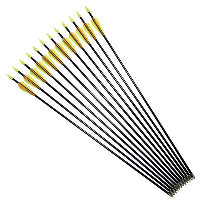 Archery Practice Fiberglass Arrows 28 Inch Target Shooting Safetyglass Recurve Bows Suitable for Youth Woman Beginner 6PCS
