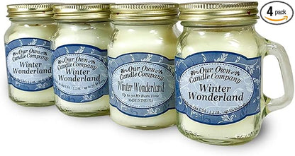 Winter Wonderland Scented Mini Mason Jar Candle by Our Own Candle Company, 3.5 Ounce (4 Pack)