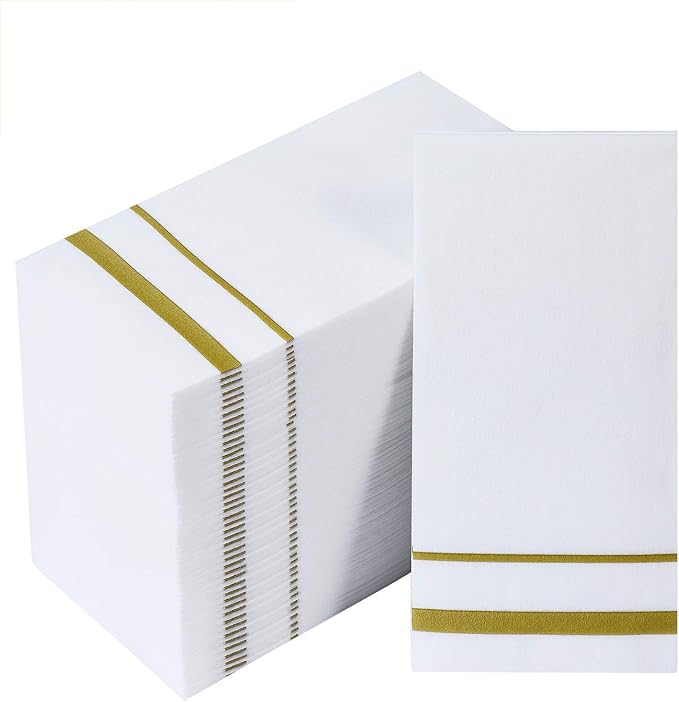 FOCUSLINE 200 Linen Feel Disposable Bathroom Napkins, Soft and Absorbent Paper