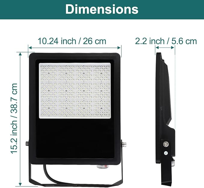 kadision LED Flood Light with 4 Selectable Wattage 200W/150W/100W/75W, Dusk-to-Dawn Photocell, 22000lm 5000K 100-277V IP66 Waterproof Trunnion Mount Outdoor Parking Lot Lights, ETL Listed