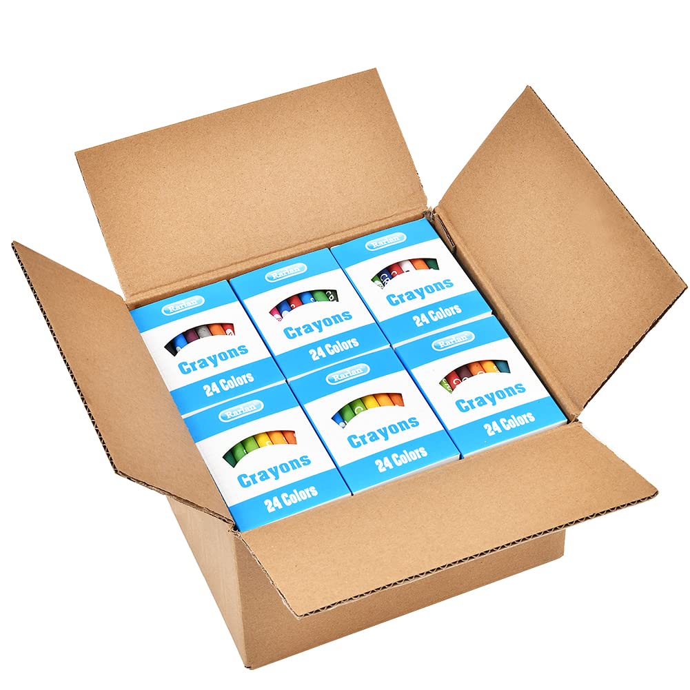 Rarlan Crayons Bulk, 30 Crayon Packs with 24 Assorted Colors, 720 Count Crayons