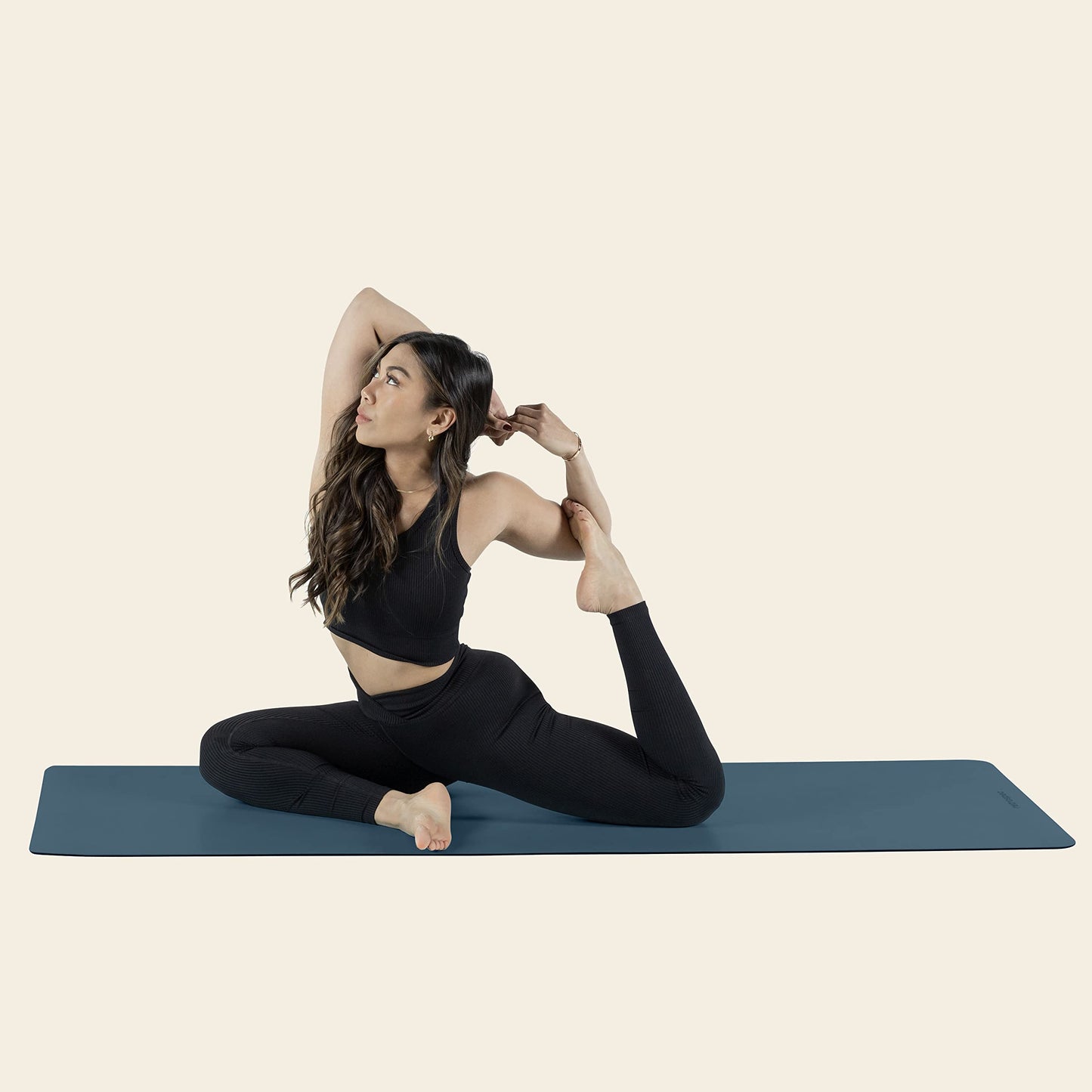 Retrospec Laguna 5mm Yoga Mat - Fitness Mat for Women, Men & Children, Slip-Resistant and Moisture Absorbing Exercise Mat for Home, Pilates, Yoga and Floor Workouts,Ocean Blue