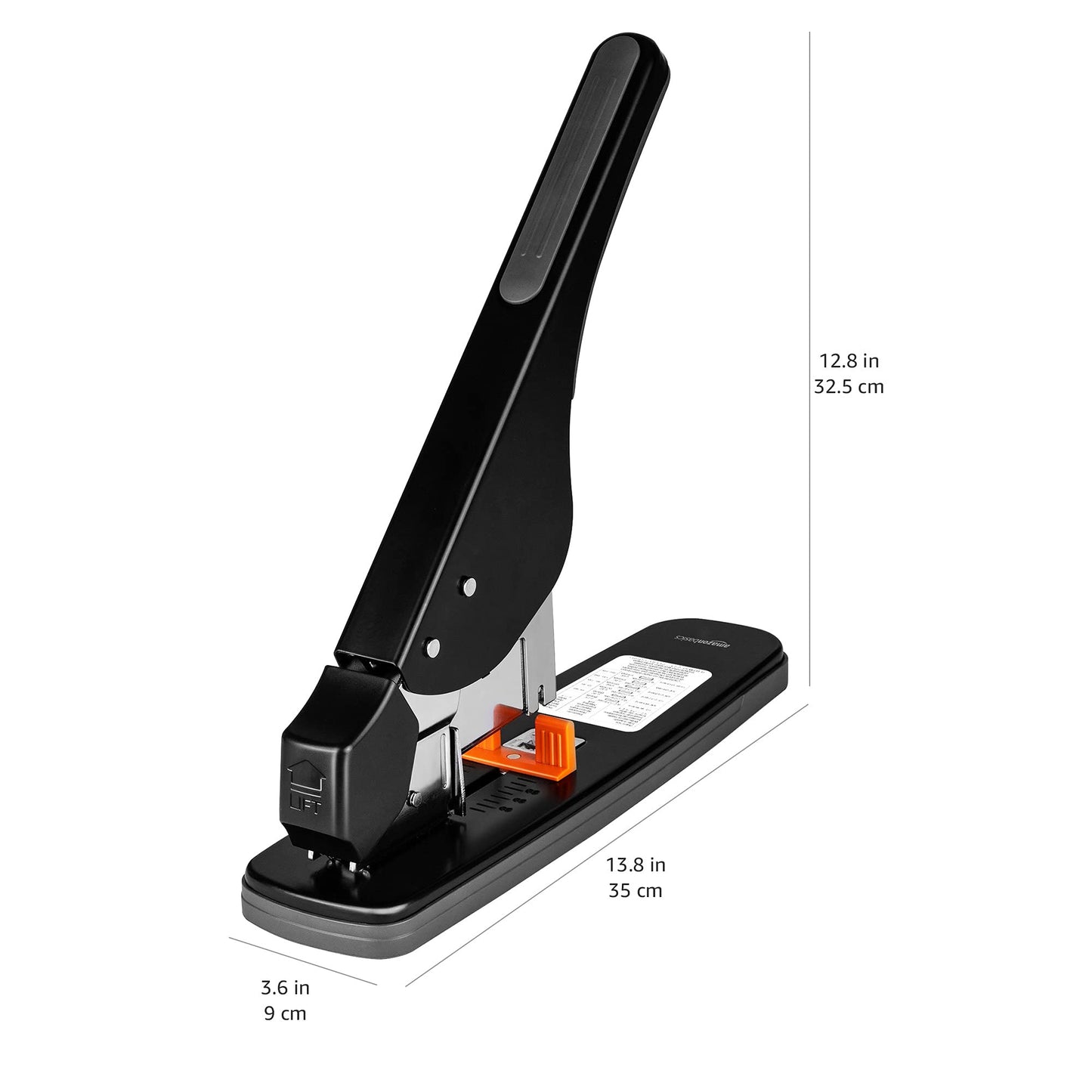 Amazon Basics Effortless Heavy Duty Stapler, 210 Sheets High Capacity, Large Office Stapler with 1000 Staples, Black
