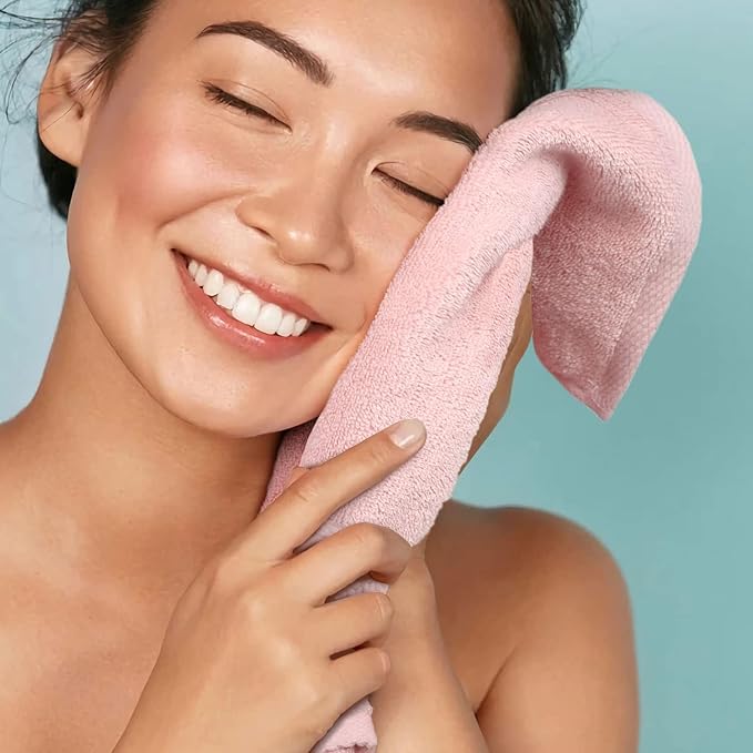 Cleanbear Face-Cloth Washcloths Set, 100% Cotton, High Absorbent, Size13