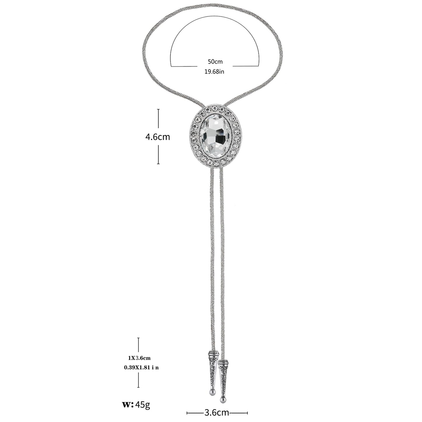 GelConnie Crystal Bolo Tie for Men Women Western Wedding Cowboy Tie Rhinestone Country Formal Necklace Adjustable Faux Leather Accessories