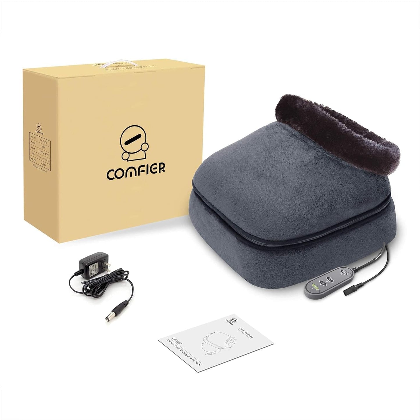 COMFIER Shiatsu Foot Massager with Heat- Kneading Back Massager with Heating Pad, Heated Foot Warmer, Electric Feet Massager Machine for Plantar Fasciitis,Neuropathy, Stress Relief