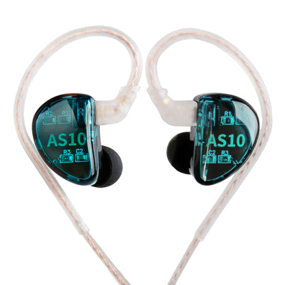 KZ AS10 Pure 5 Balanced Armature 5BA Earphone, Musician in Ear Monitor Headphone High Fidelity HiFi Headset (with Microphone, Green)