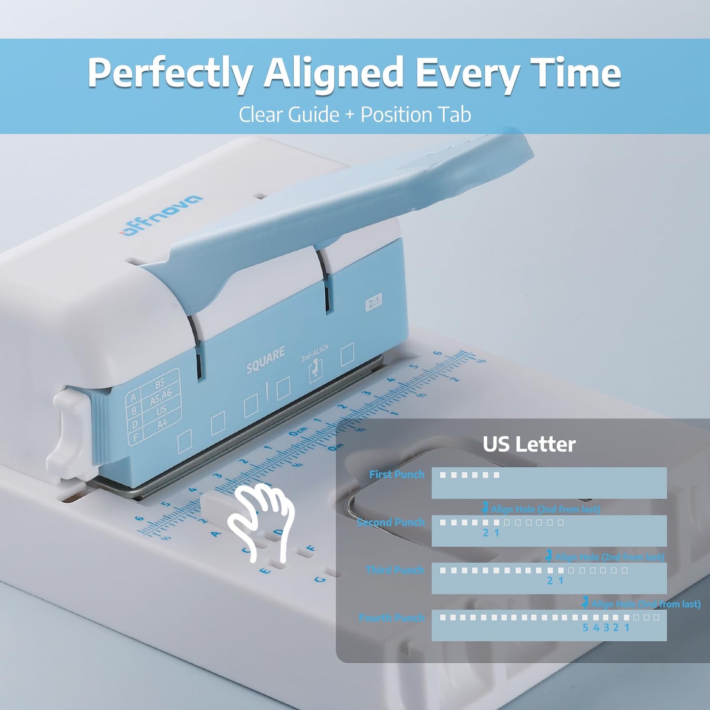 OFFNOVA Cinch Book Binding Machine, 2:1 Pitch Square & Disc Hole, Compatible with Wire Binding, Book Binder Includes Double Loop Wire and Discs for Journals, Planners, Notebooks, Calendars