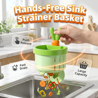 2 Pcs Cactus Sink Drain Strainer – Press-to-Dump Kitchen Sink Filter Basket, 3 Inch Food Residue Collector with One-Press Lifting Stopper, Multifunctional Waste Catcher for Home (Set A)