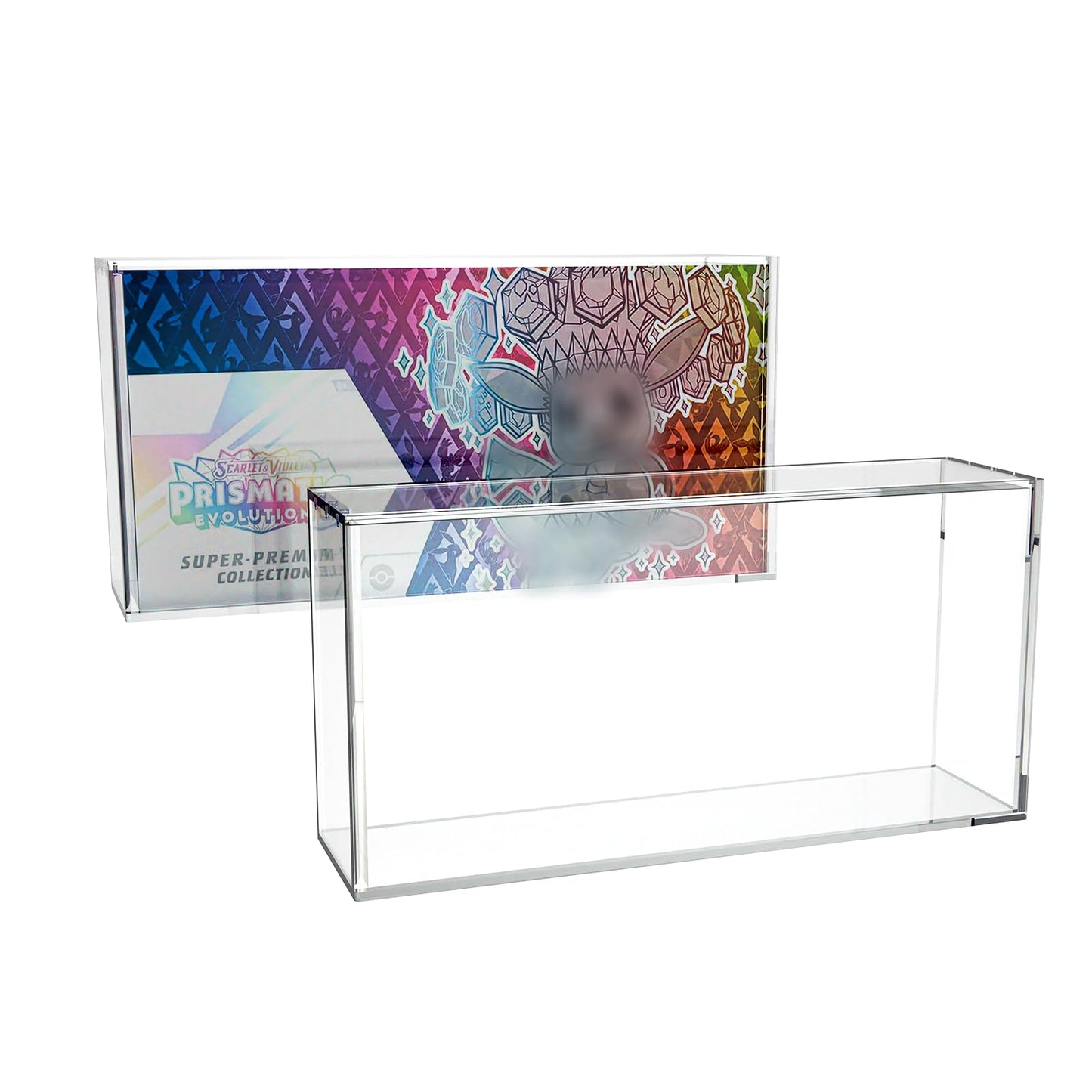 Prismatic Evolutions SPC Box Acrylic Case Protector – Ultra Thick 8mm Clear Acrylic Display Box with Sliding Slot & 5mm Magnetic Lid, Rounded Edges, Collector Case Compatible with SPC Box