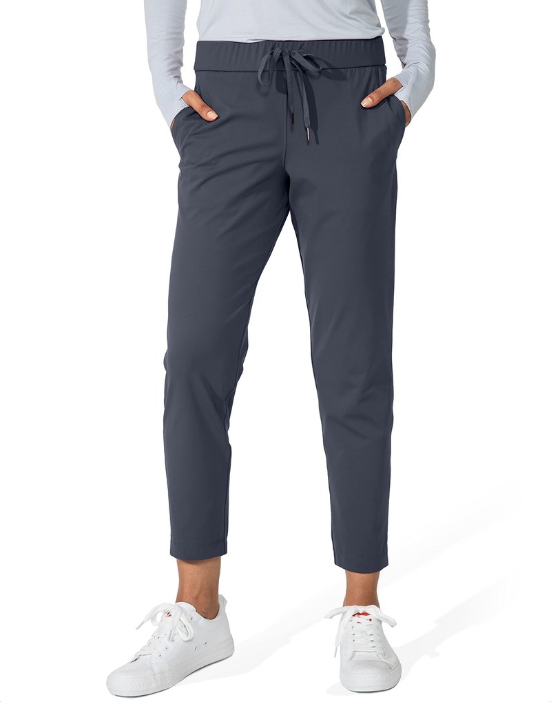 G Gradual Women's Pants with Deep Pockets 7/8 Stretch Sweatpants for Women Athletic, Golf, Lounge, Work (Dark Grey, 3X-Large)
