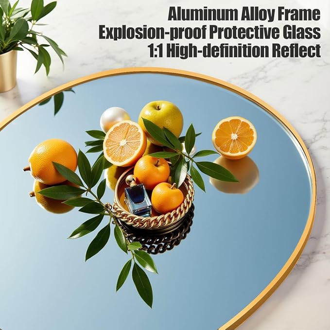 Arched Floor Mirror, 57 "x 20" Full Length Mirror Wall Mirrors Hanging or Leaning Arched-Top Full Body Mirrors with Stand for Bedroom, Dressing Room, Gold