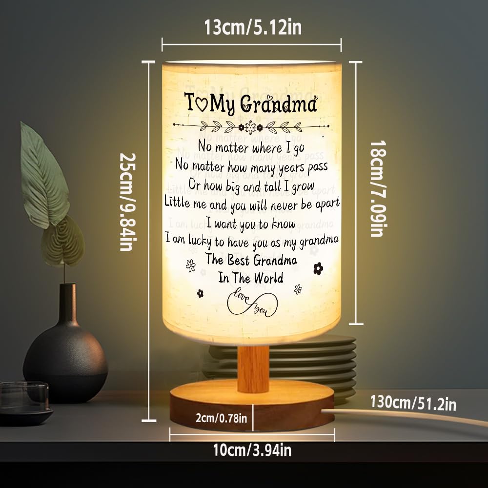 ZuEiiDop Grandma Gifts Best Grandma Table Lamp Mothers Day Birthday Gifts for Grandmas Granny Nana Mimi Gigi Grandmother Gift from Granddaughter Grandson Grandparent Day Gift for Grandmas Bedside Lamp