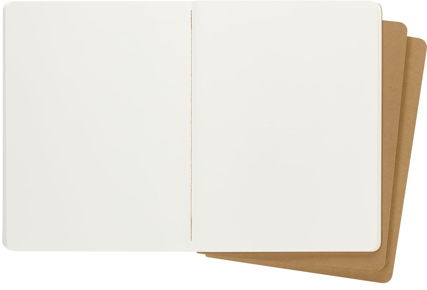 Moleskine Cahier Journal, Soft Cover, XL (7.5" x 9.75") Plain/Blank, Kraft Brown, 120 Pages (Set of 3)
