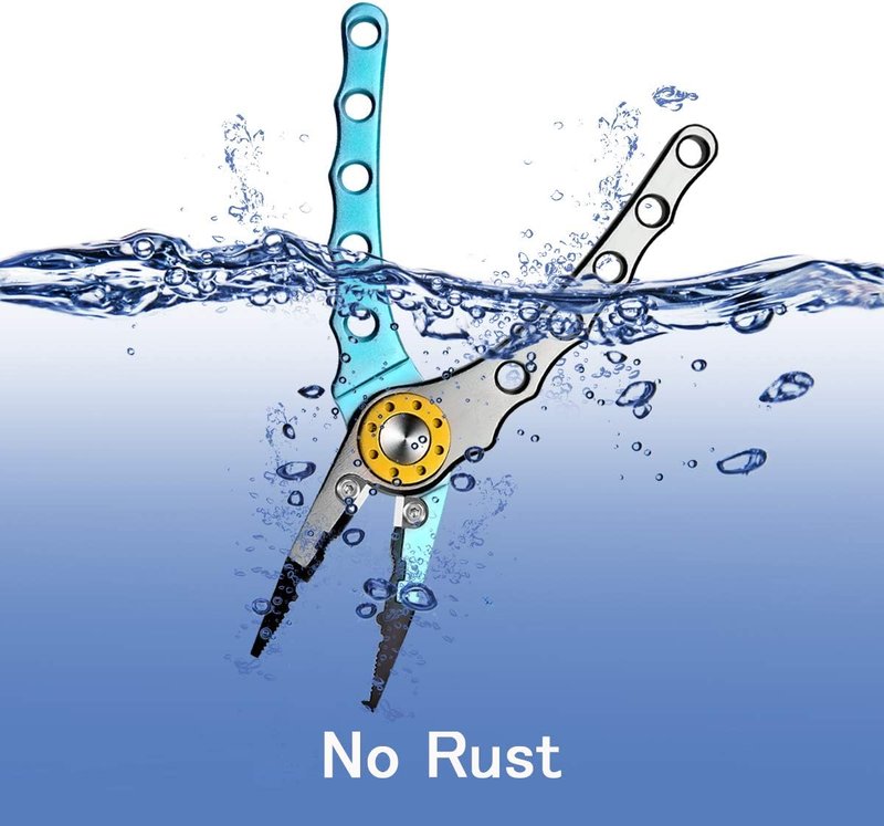 Fishing Pliers - 7-Inch Aluminum Braid Cutters | Corrosion Resistant Hook Remover & Split Ring Tool with Sheath and Lanyard
