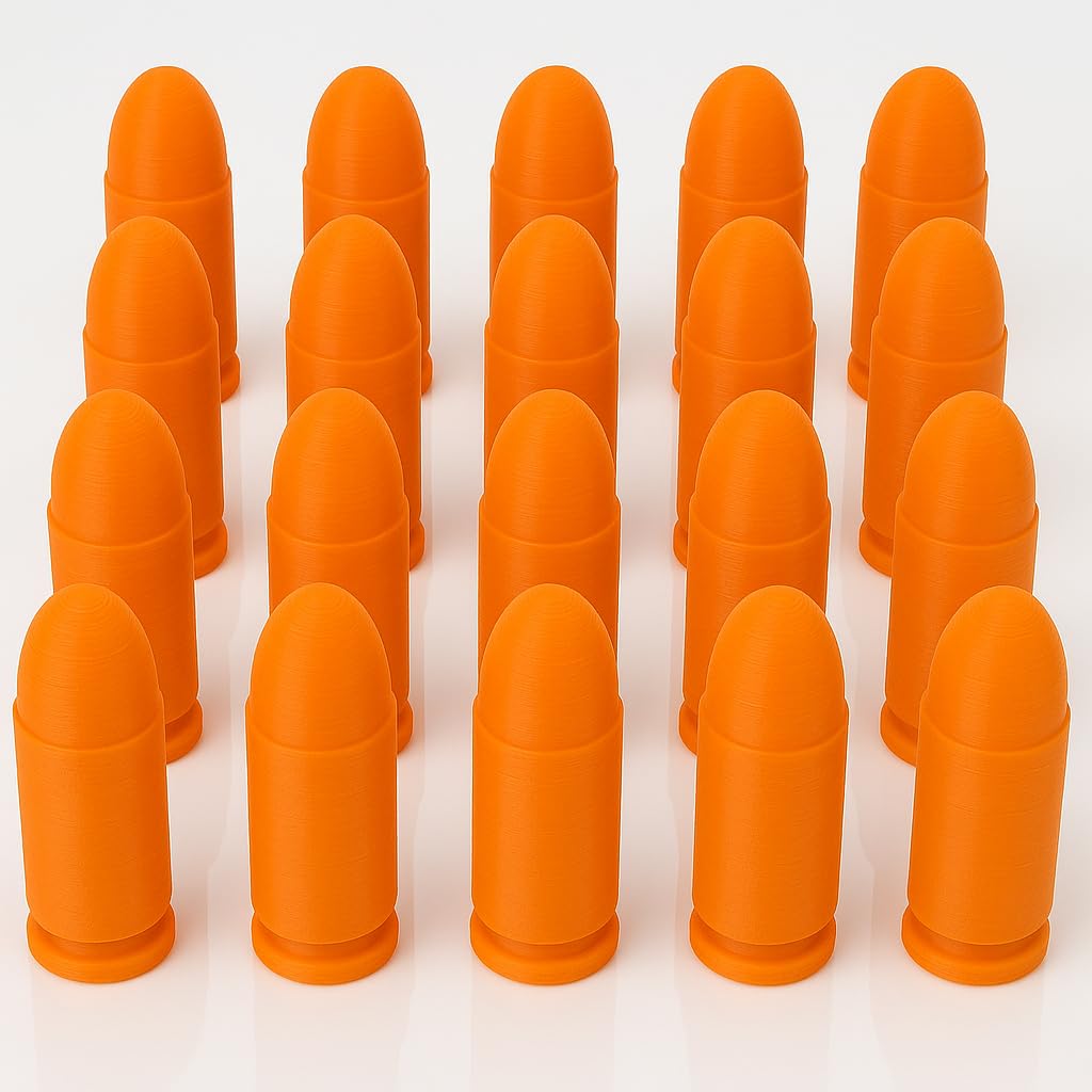 TechStudio3D .40 S&W Snap Caps – Inert Dummy Rounds for Dry Fire Training – Durable & Reusable – High Visibility – 5/10/20 Pack (20 Pack)