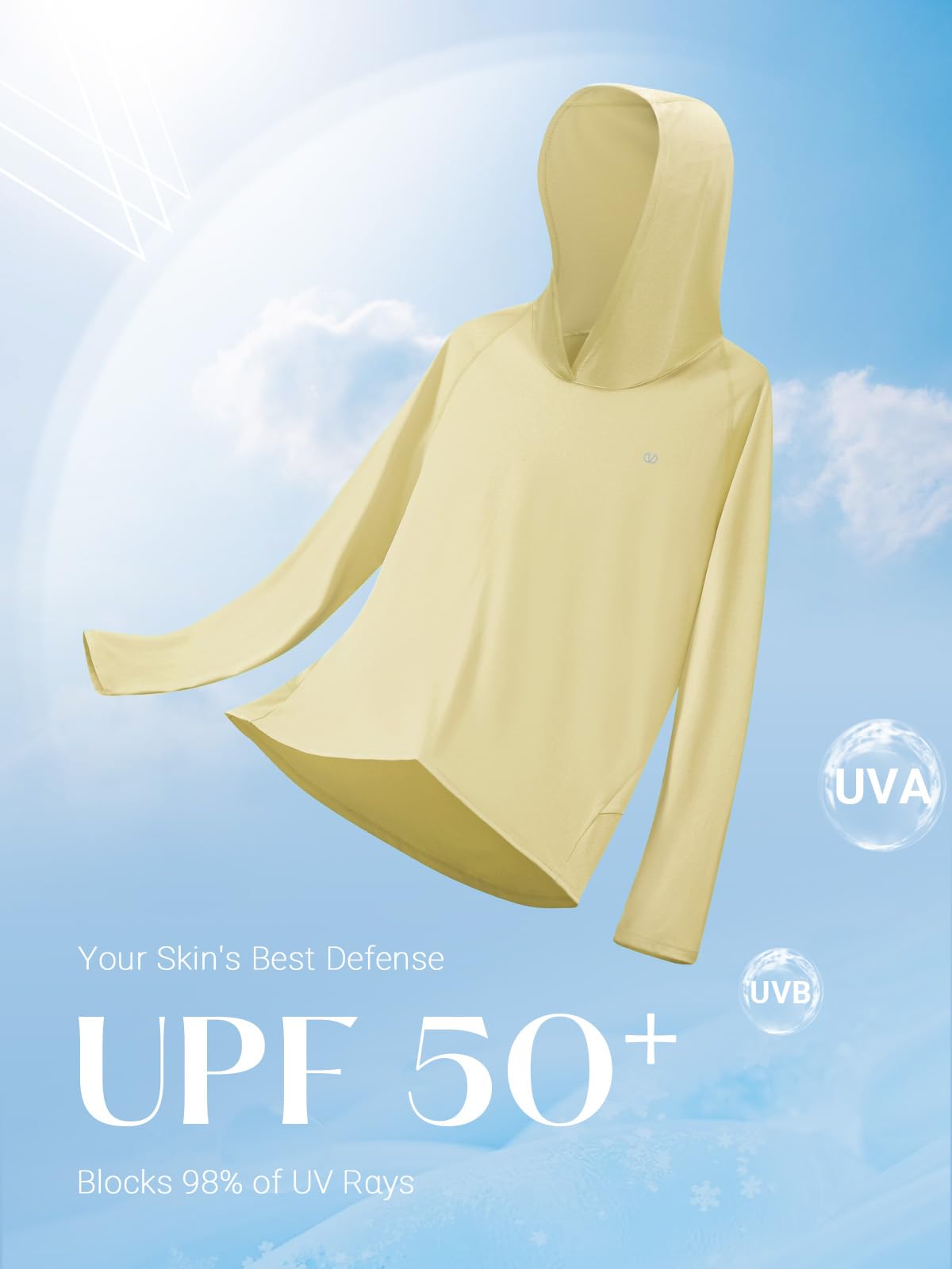 ALLZERO Women's Sun Protection Hoodie UPF 50+ Lightweight Long Sleeve with Back Breathable Mesh for Outdoor Fishing Hiking