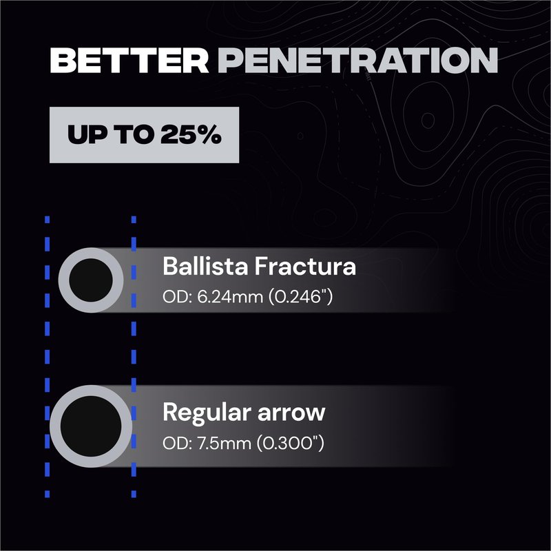 BALLISTA FRACTURA Hunting Micro Diameter Arrows for Compound and Recurve Archery Bow - Carbon 32", OD 6mm, Spine 300-6pcs