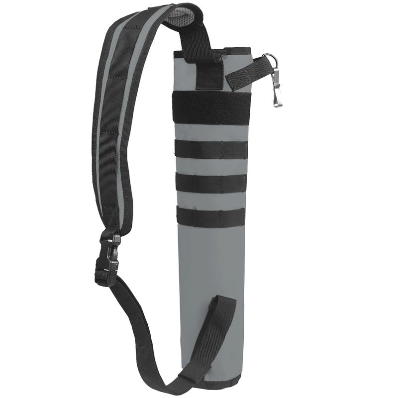 KRATARC Archery Lightweight Back Arrow Quiver Dual Use Foldable Compact Hip Arrows Bag with Molle System Hanged for Target Shooting (Grey, Hold 12~18 arrows