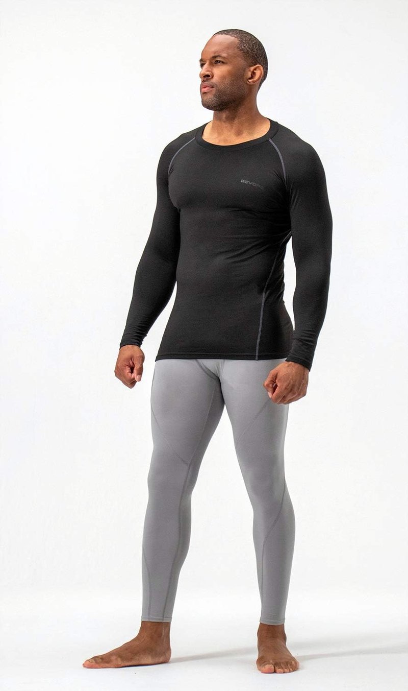 Men's Thermal Long Sleeve Compression Shirts - Fleece Lined Base Layer | 2 Pack