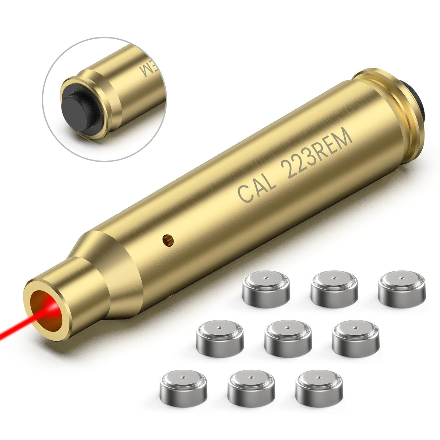 Feyachi Red Bore Sighting Laser 223 5.56mm Switch Design Laser Boresighter with 3 Sets of Batteries
