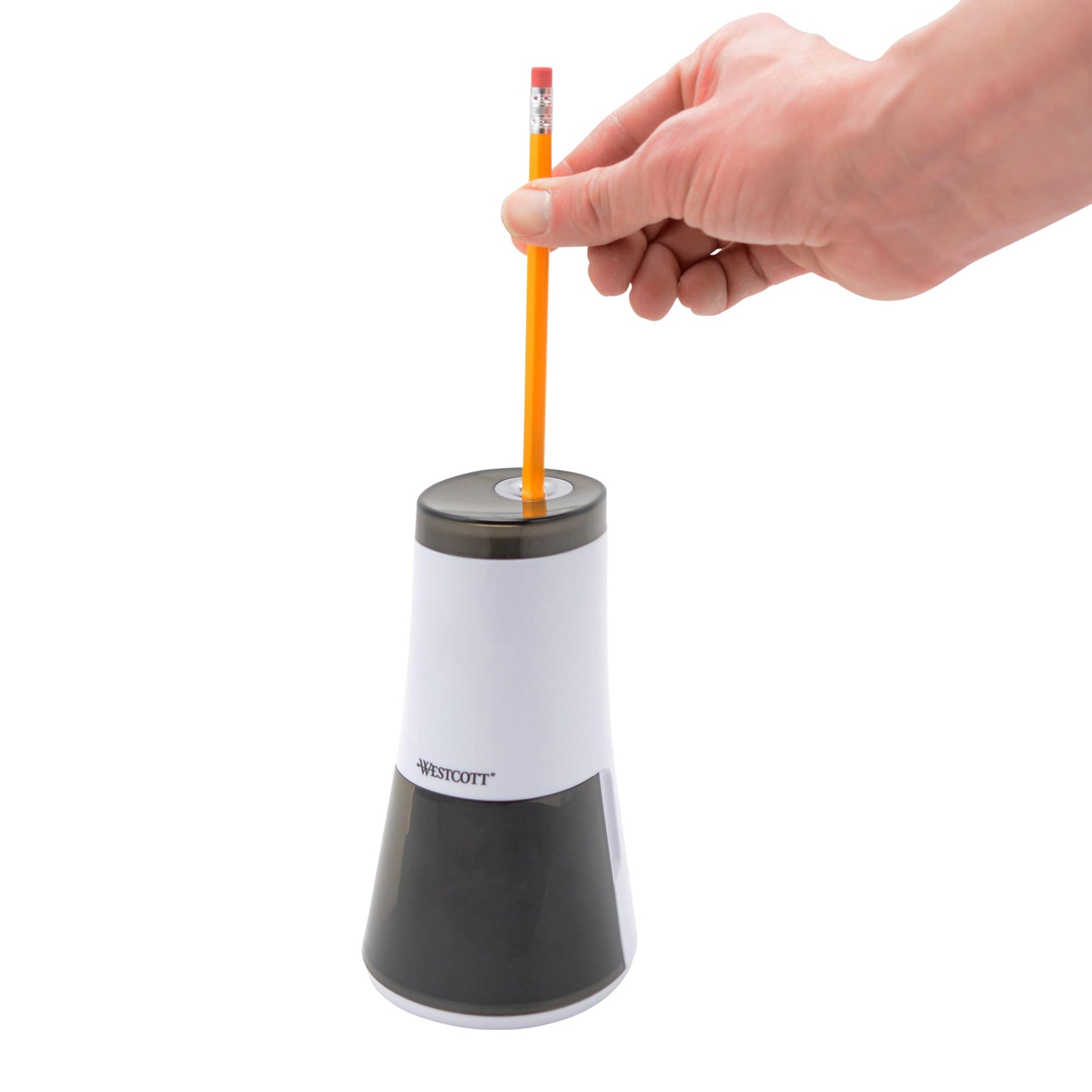 Westcott iPoint Curve Electric Pencil Sharpener, White