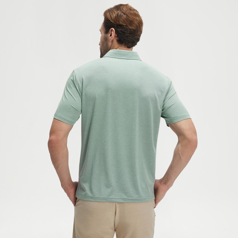 M MAELREG Mens Polo Shirt Comfortable Performance for Sports Casual UPF 30+ Sun Protection Mens Polo Shirts Short Sleeve Grey Green
