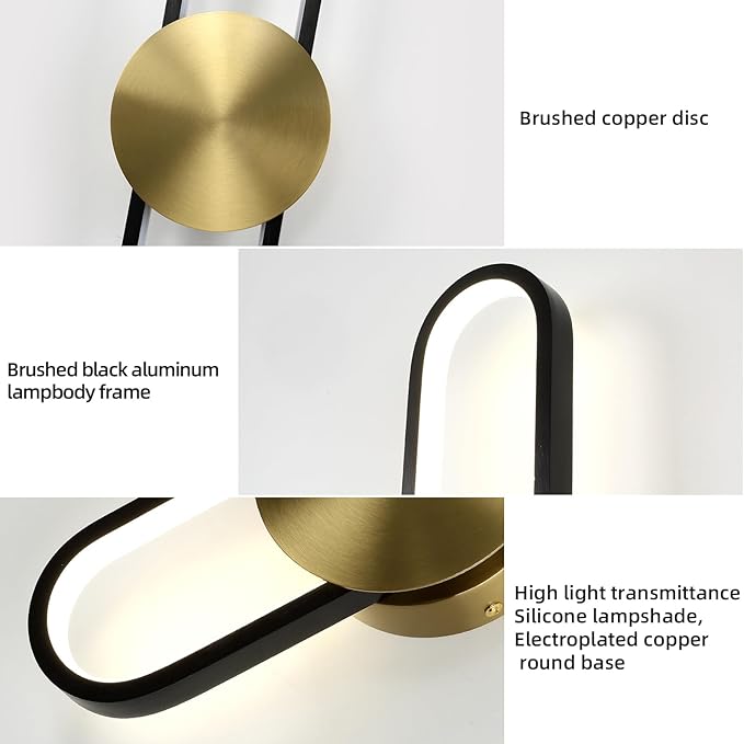 JAYMP Modern Wall Sconce Dimmable LED Wall Light Fixture, Hardwired Wall Lamp for Living Room, Dining Room, Bedroom, Hallway, Lobby, Entryway (Brushed Black, H90cm/35.4inch)