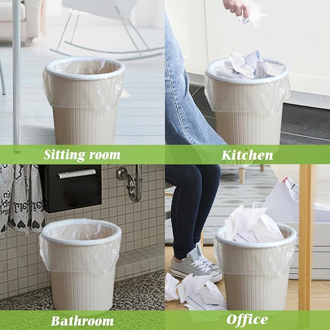 5 Gallon 330 Counts Strong Trash Bags Garbage Bags by Teivio, Bathroom Trash