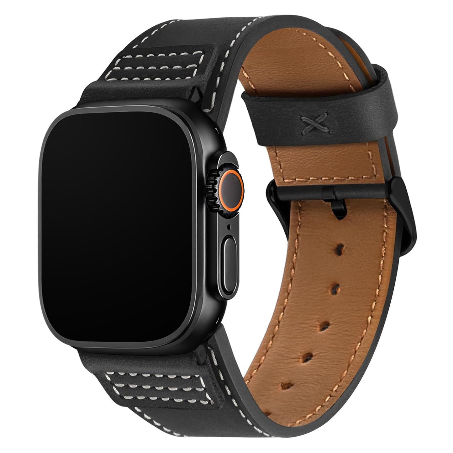 Wristitani Leather Bands Compatible With Apple Watch Band Ultra 3/2/1, 49mm 46mm 45mm 44mm 42mm For Men, Top Genuine Leather Replacement Vintage Strap for iWatch SE3/2/1 Series 11 10 9 8 7 6 5 4 3