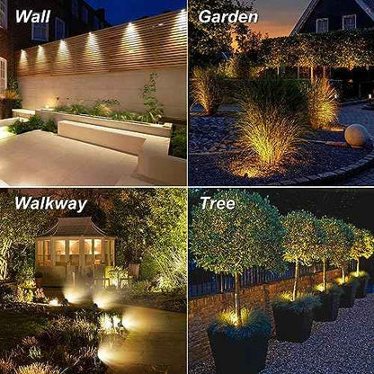 Solar Spot Lights Outdoor, Landscape Spotlights IP65 Waterproof 9.8ft Cable, Dusk to Dawn Solar Uplights for Tree Garden Yard Driveway Porch Walkway Pool (6-in-1, 3000K Warm White)