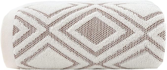 Pidada Bath Towel Diamond Pattern 100% Cotton Absorbent Soft Decorative Towel