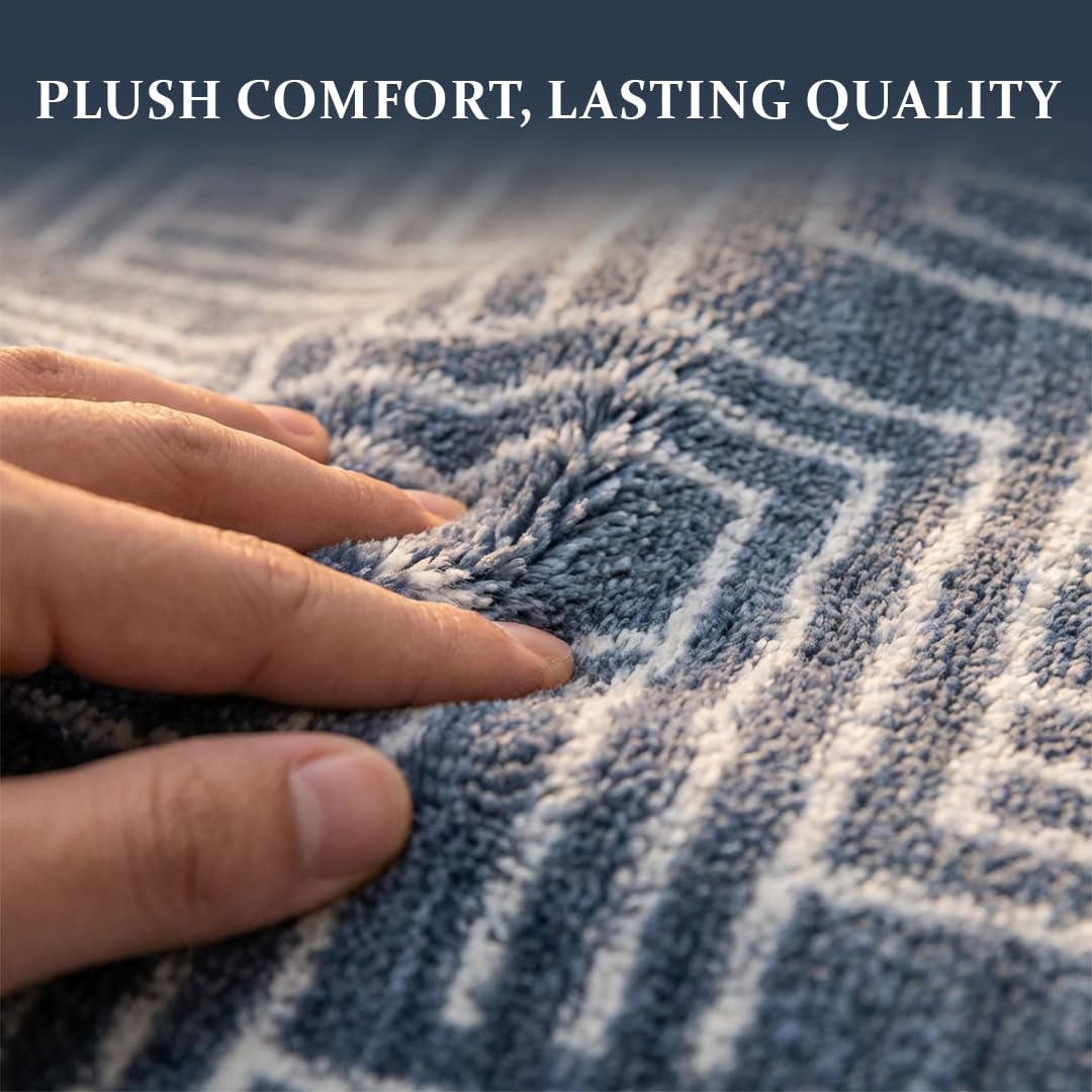 Muddy Mat® Muddy Carpet® Cipher 2ft x 3ft Washable Area Rugs for Living Room, Bedroom & Dining Room – Modern Soft Low Pile Non Slip Carpet – Pet Friendly Waterproof Foldable Rugs for Home