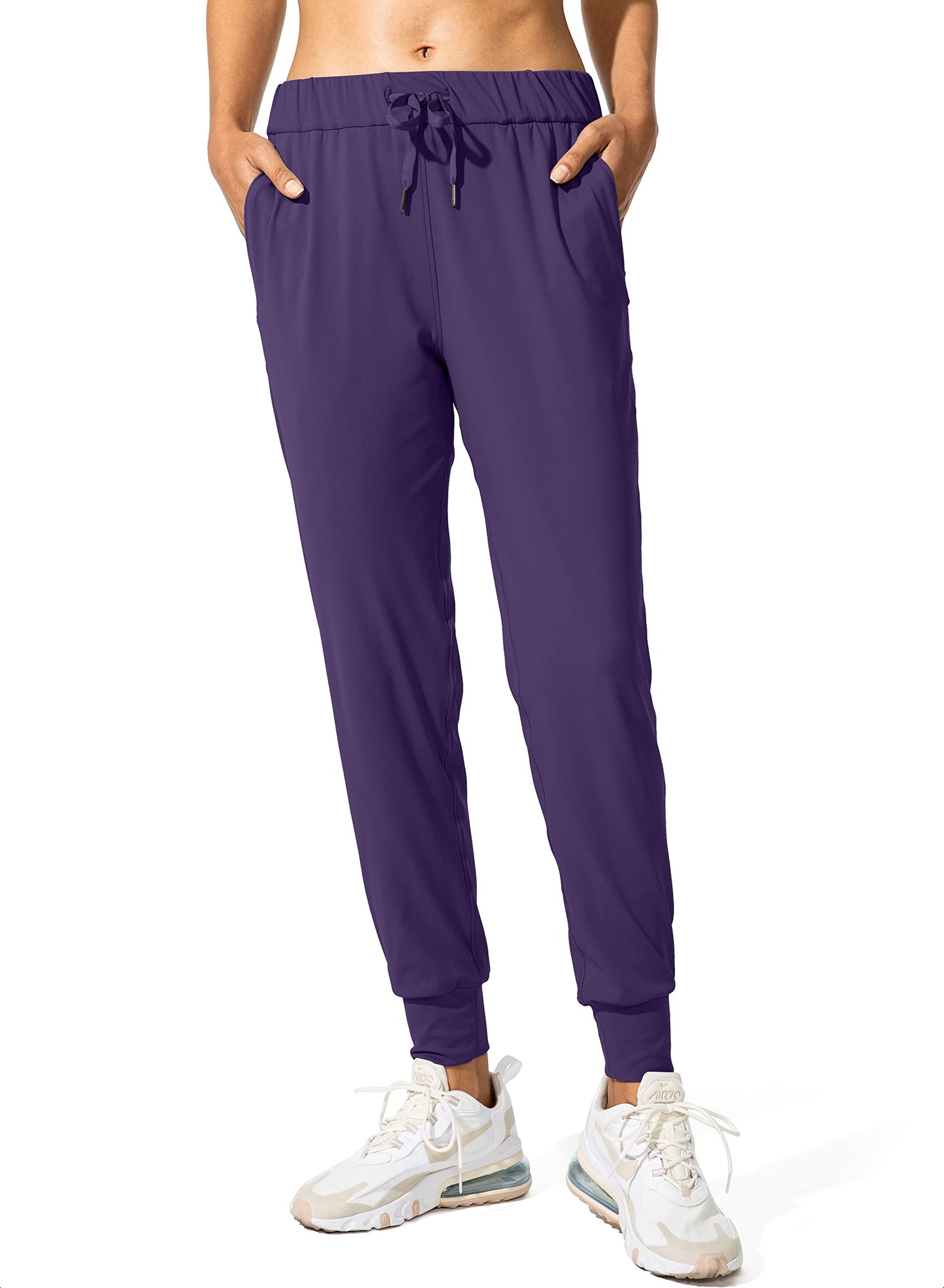 SANTINY Women's Joggers Pants Pockets Drawstring Running Sweatpants for Women Lounge Workout Jogging(Deep Purple_S)