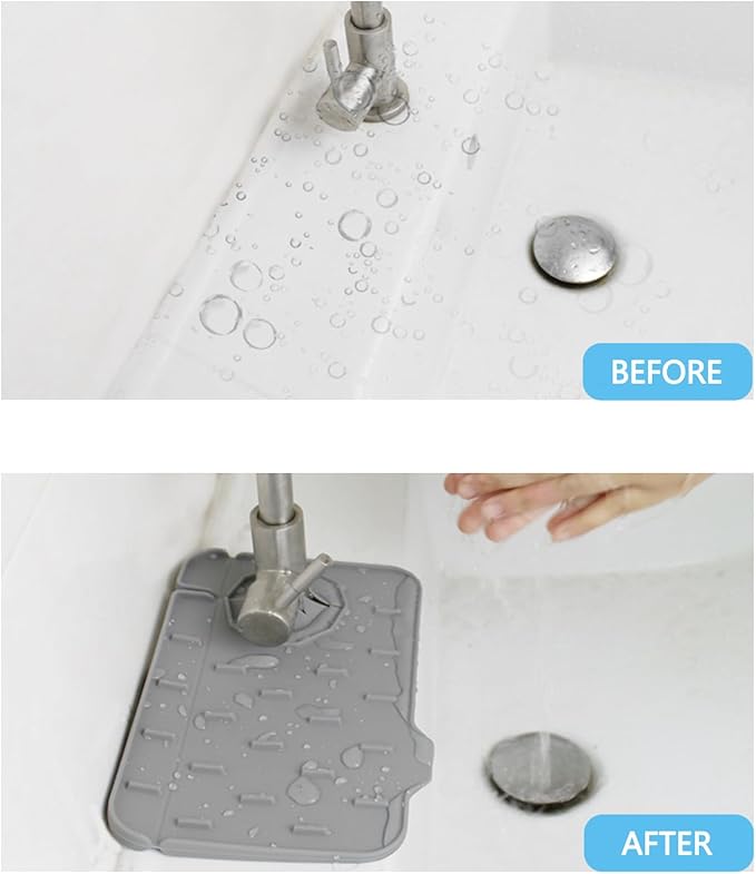 Mini Splash Guard 8.3" Dual-Sided Faucet Splash Guard Small Faucet Handle Drip