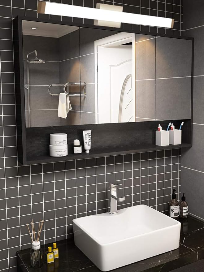 Bathroom Vanity Light Brushed Nickel Square LED 24 inch 14W 4000K Natural White Light Wall Bar Lighting Fixtures Over Mirror (Brushed Nickel, 33.5 inch 5CCTDimmable)